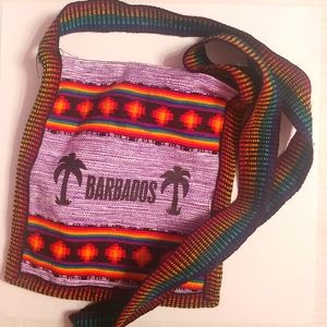 4/$15 🌻 Barbados Knit Zip Up Boho Crossbody Bag Purple & Rainbow Patterned